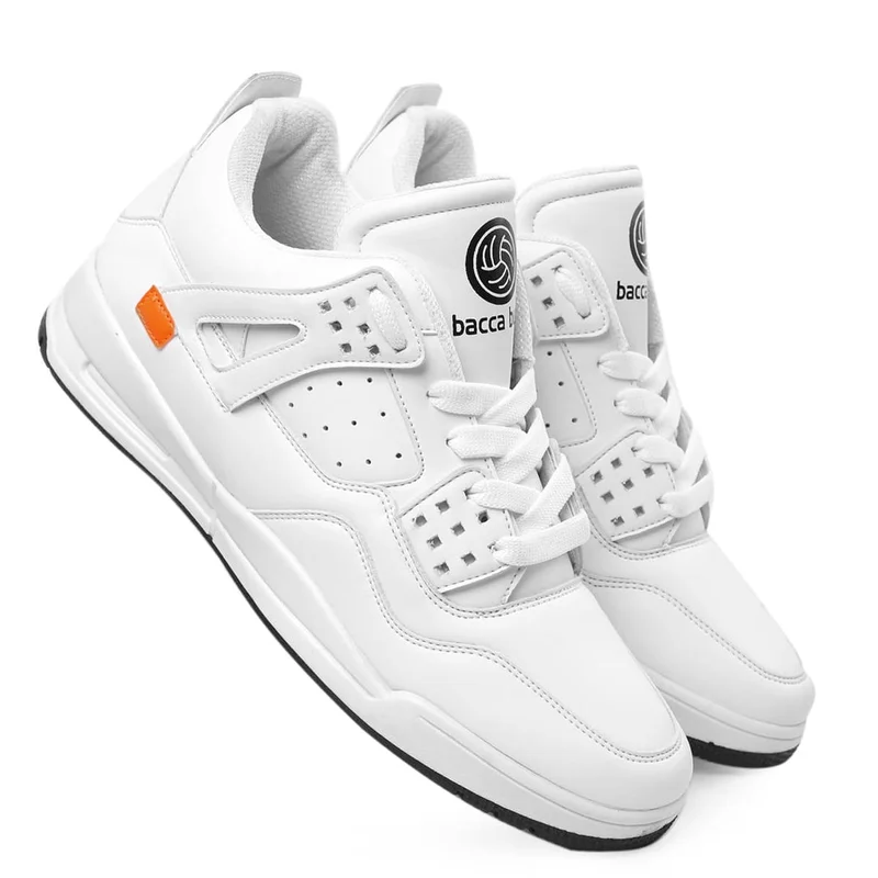 Bacca Bucci White Ultraforce Mid-Top Retro Fashion Athletic Sneakers for Men | Best Price UAE